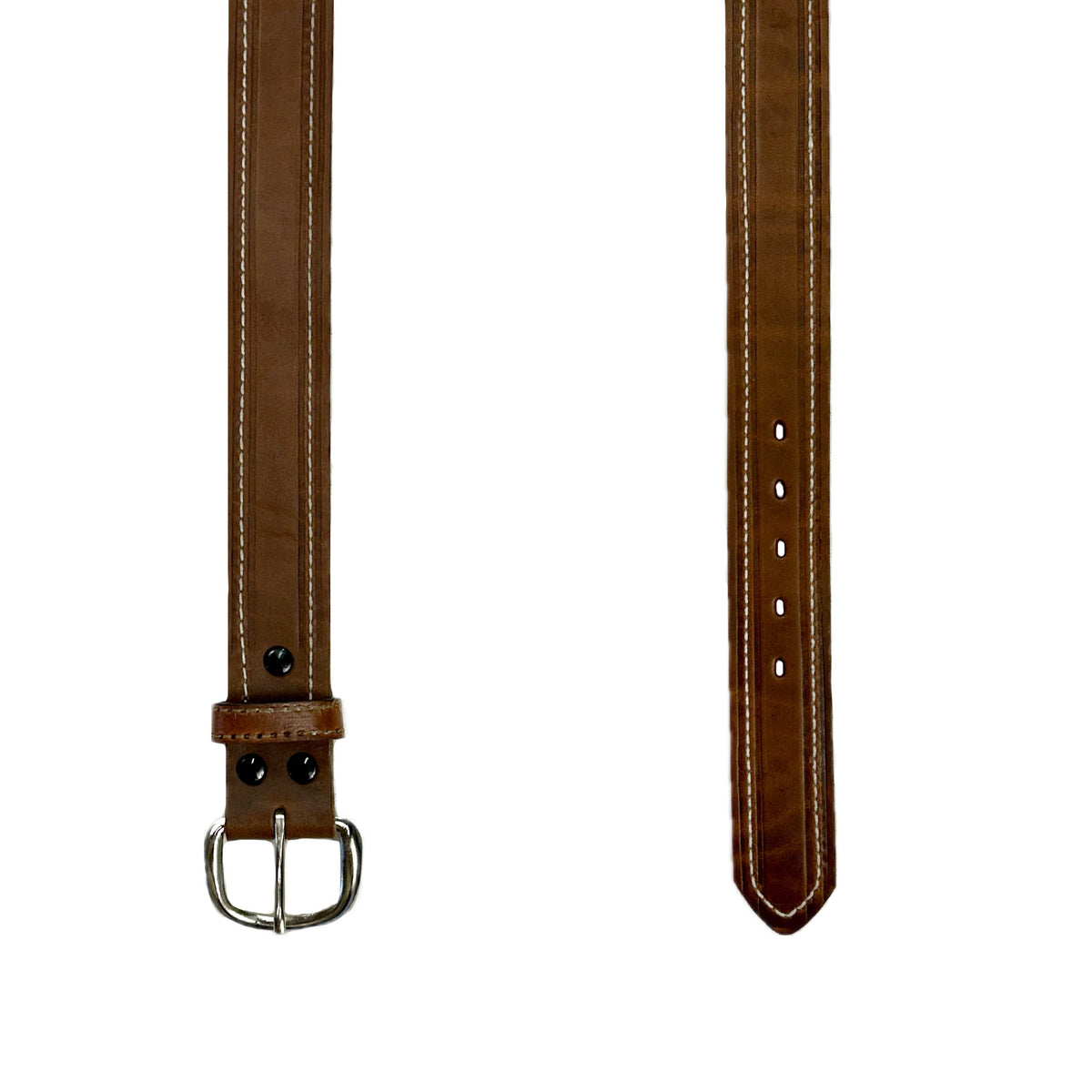 Single Stitch Saddle Genuine Brown Leather Western Belt by Rockmount Ranch Wear, single-stitch hand-waxed saddle leather