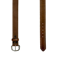 Single Stitch Saddle Genuine Brown Leather Western Belt by Rockmount Ranch Wear, single-stitch hand-waxed saddle leather