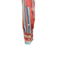 Men's Serape Pattern Western Shirt in Coral Rockmount Ranch Wear with diamond snap shirt accents and sawtooth pocket