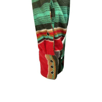 Men's Serape Pattern Fleece Western Shirt Rockmount Ranch Wear with fringe western wear and snap button shirt