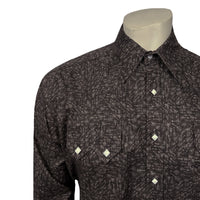 Men's Greige Follow Your Arrow Print Western Shirt by Rockmount Ranch Wear, diamond snap design