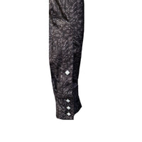Men's Greige Follow Your Arrow Print Western Shirt by Rockmount Ranch Wear in vintage diamond snap design