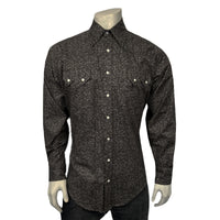 Men's Greige Follow Your Arrow Print Western Shirt by Rockmount Ranch Wear, vintage diamond snap shirt
