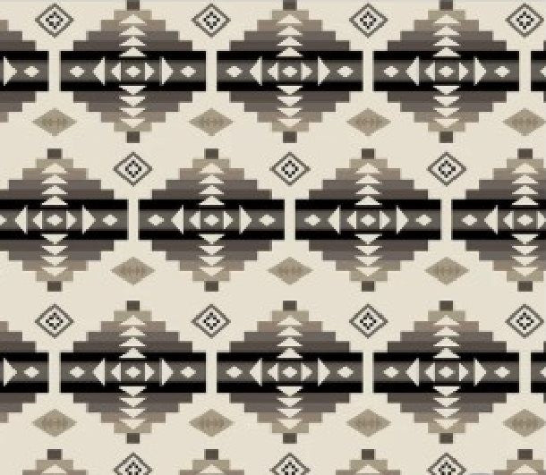 Men's Black and White Native Pattern Flannel Western Shirt by Rockmount Ranch Wear in 100 percent cotton chenille flannel fabric