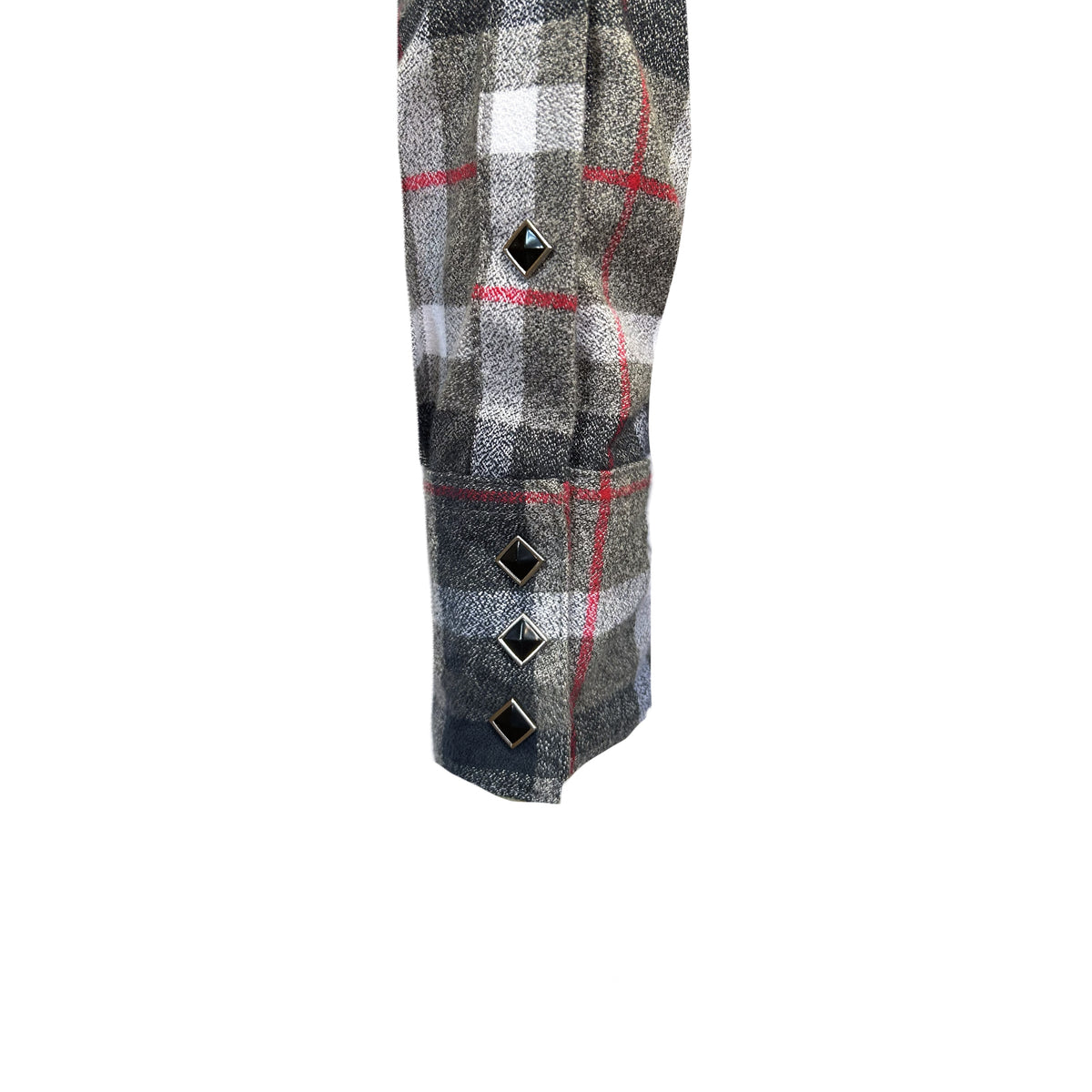 Men's Plush Flannel Black and Grey Plaid Western Shirt by Rockmount Ranch Wear in 100 cotton flannel