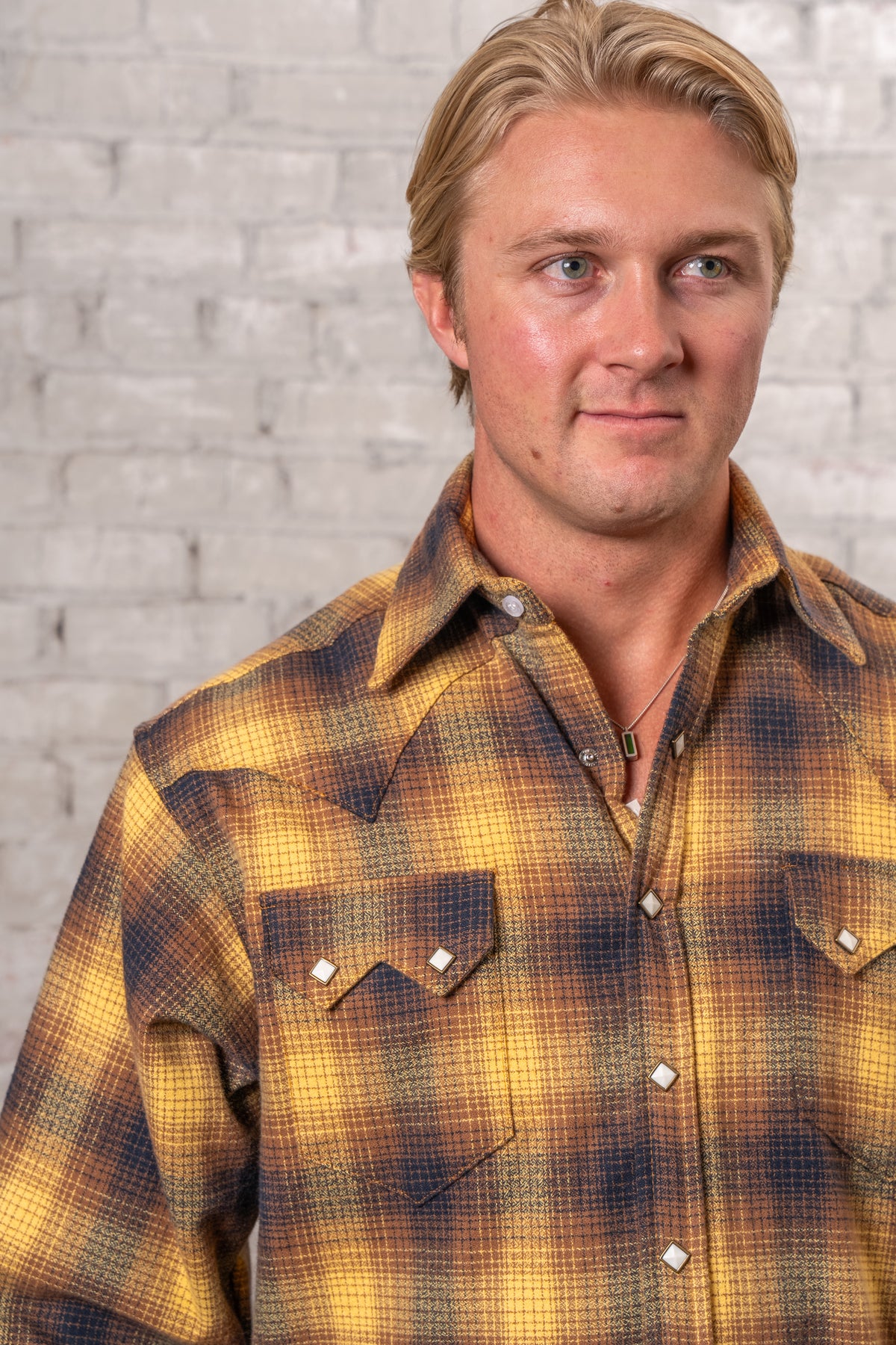 Men's Toast Plush Flannel Plaid Western Shirt by Rockmount Ranch Wear in vintage plaid with sawtooth pockets