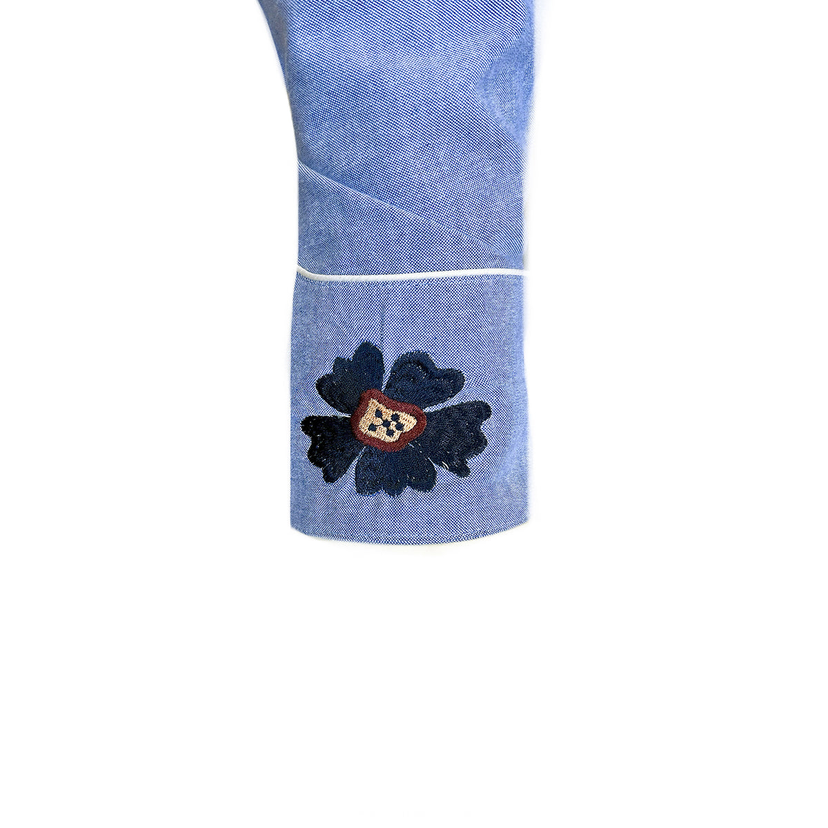 Men's Vintage Blue Floral Embroidered Western Shirt - Rockmount