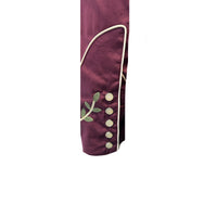Men's Vintage Burgundy Floral Embroidered Western Shirt by Rockmount Ranch Wear with fringe and cactus snap