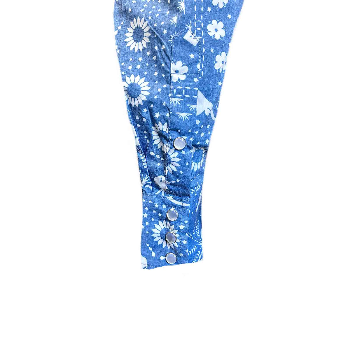 Men's Blue Bison Bandana Print Western Shirt Rockmount Ranch Wear vintage floral print western shirt with snaps