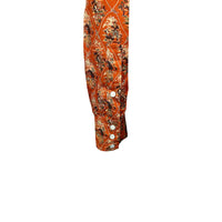 Men's Riders Rust Print Western Shirt by Rockmount Ranch Wear with print, sawtooth pockets and round snaps