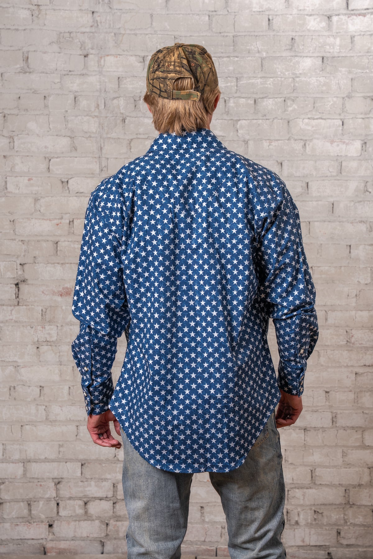 Men's American Stars Western Shirt- Made in USA Rockmount Ranch Wear vintage western shirt with diamond snap front