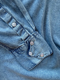 Men's Denim Classic Quarter Horse Western Shirt with Saddle Stitching