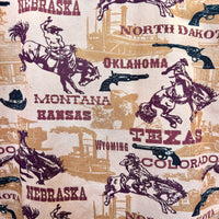 Men's Vintage Brown States Western Shirt by Rockmount Ranch Wear with vintage floral print and western snap