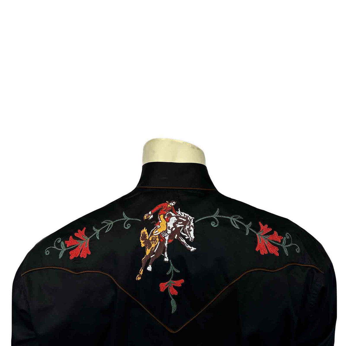 Men's Vintage Black Bronc Embroidered Western Shirt - Rockmount