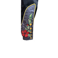 Men's Vintage 2-Tone Floral Embroidered Western Shirt in Black and Grey by Rockmount Ranch Wear