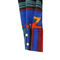 Women's Native Pattern Fleece Western Shirt in Blue and Red by Rockmount Ranch Wear with diamond snap front