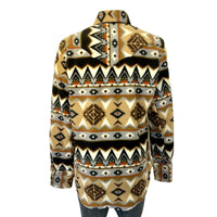Women's Native Pattern Fleece Western Shirt in tan and black by Rockmount Ranch Wear with sawtooth pockets