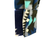 Women's Native Pattern Fleece Western Shirt in blue and black by Rockmount Ranch Wear with diamond snap front
