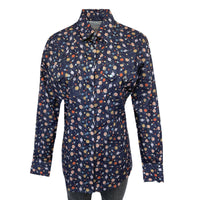 Women's Solar System Print Western Shirt in Navy by Rockmount Ranch Wear with vintage print and snap buttons