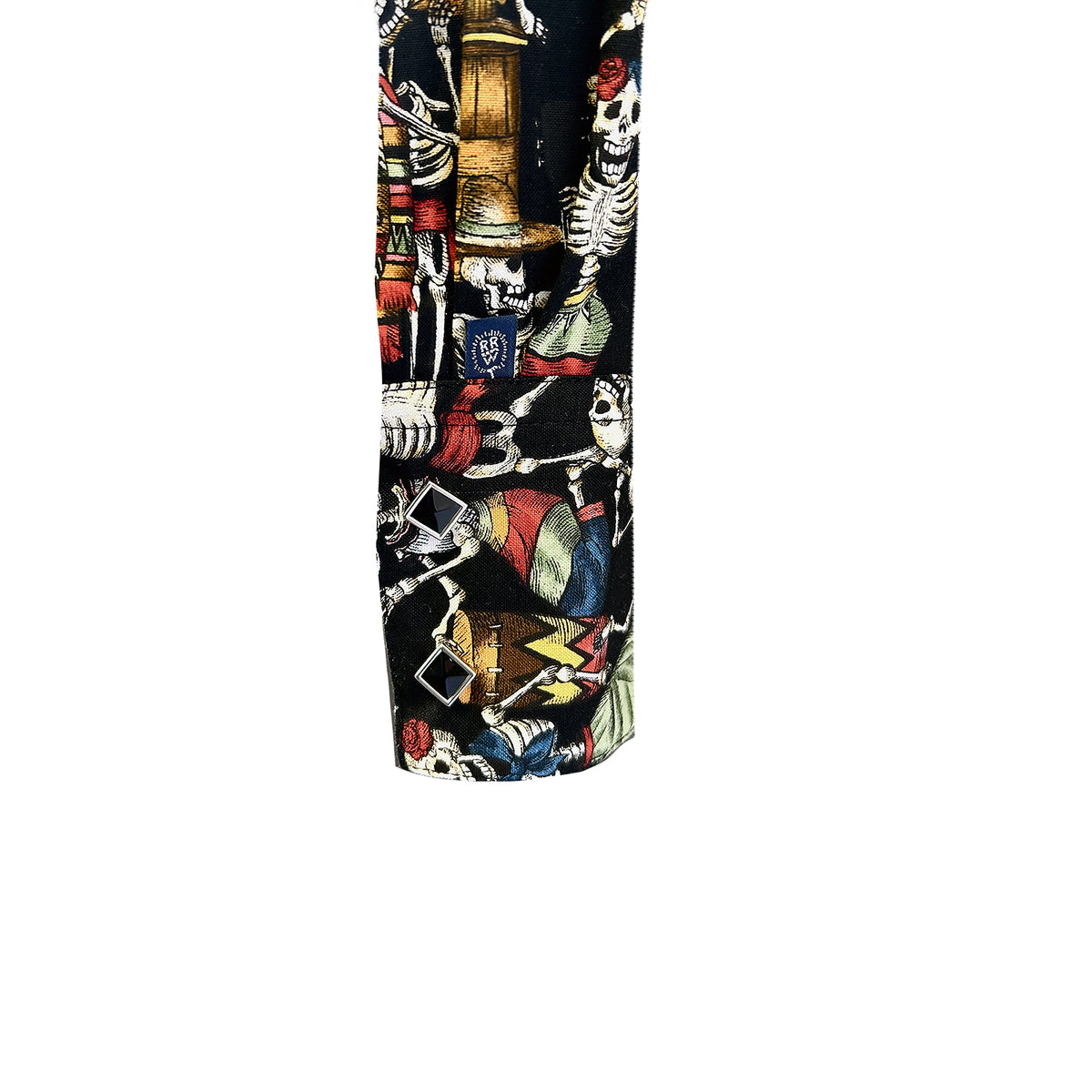 Women's Day of the Dead Print Western Shirt in black by Rockmount Ranch Wear with printed western wear