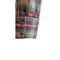 Women's Shadow Plaid Dobby Lurex Western Shirt in Black by Rockmount Ranch Wear with diamond snap closures
