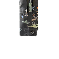 Women's Black Cactus Cowboys Print Long Sleeve Western Shirt by Rockmount Ranch Wear with sawtooth pocket