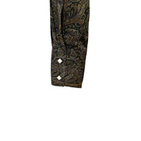 Women's Ornate Paisley Print Western Shirt in Brown by Rockmount Ranch Wear with diamond snaps
