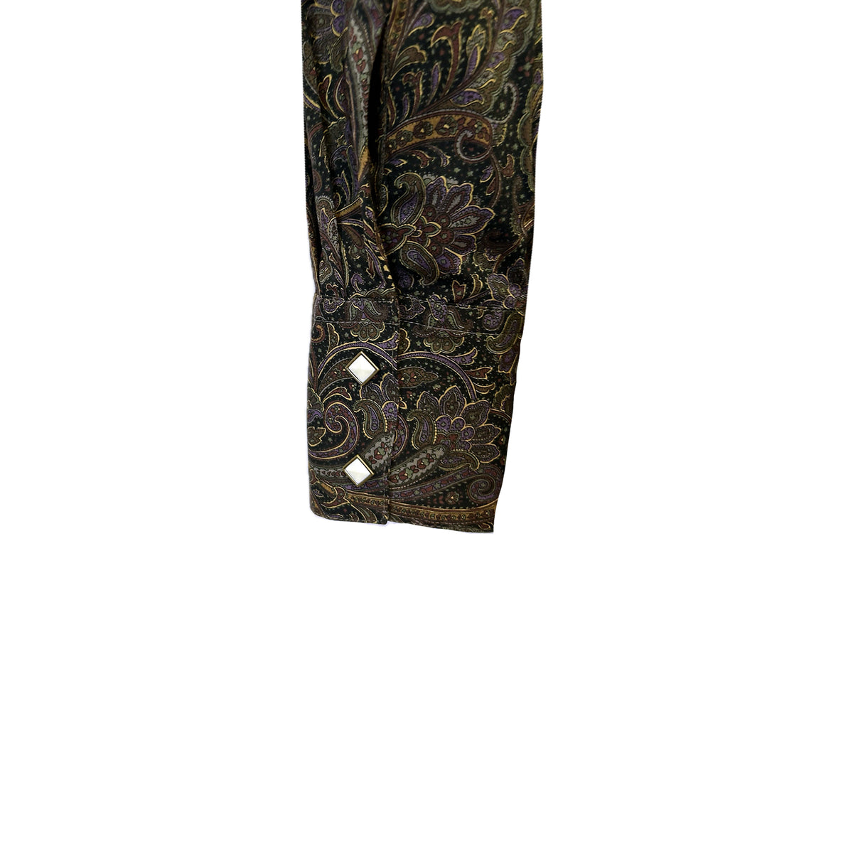 Women's Ornate Paisley Print Western Shirt in Brown by Rockmount Ranch Wear with diamond snaps