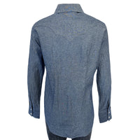 Women's Classic Chambray Sawtooth Pocket Western Shirt by Rockmount Ranch Wear in denim chambray with diamond snap front
