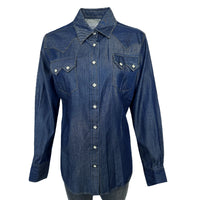 Women's Tencel Denim Sawtooth Western Shirt by Rockmount Ranch Wear in vintage denim with sawtooth pocket