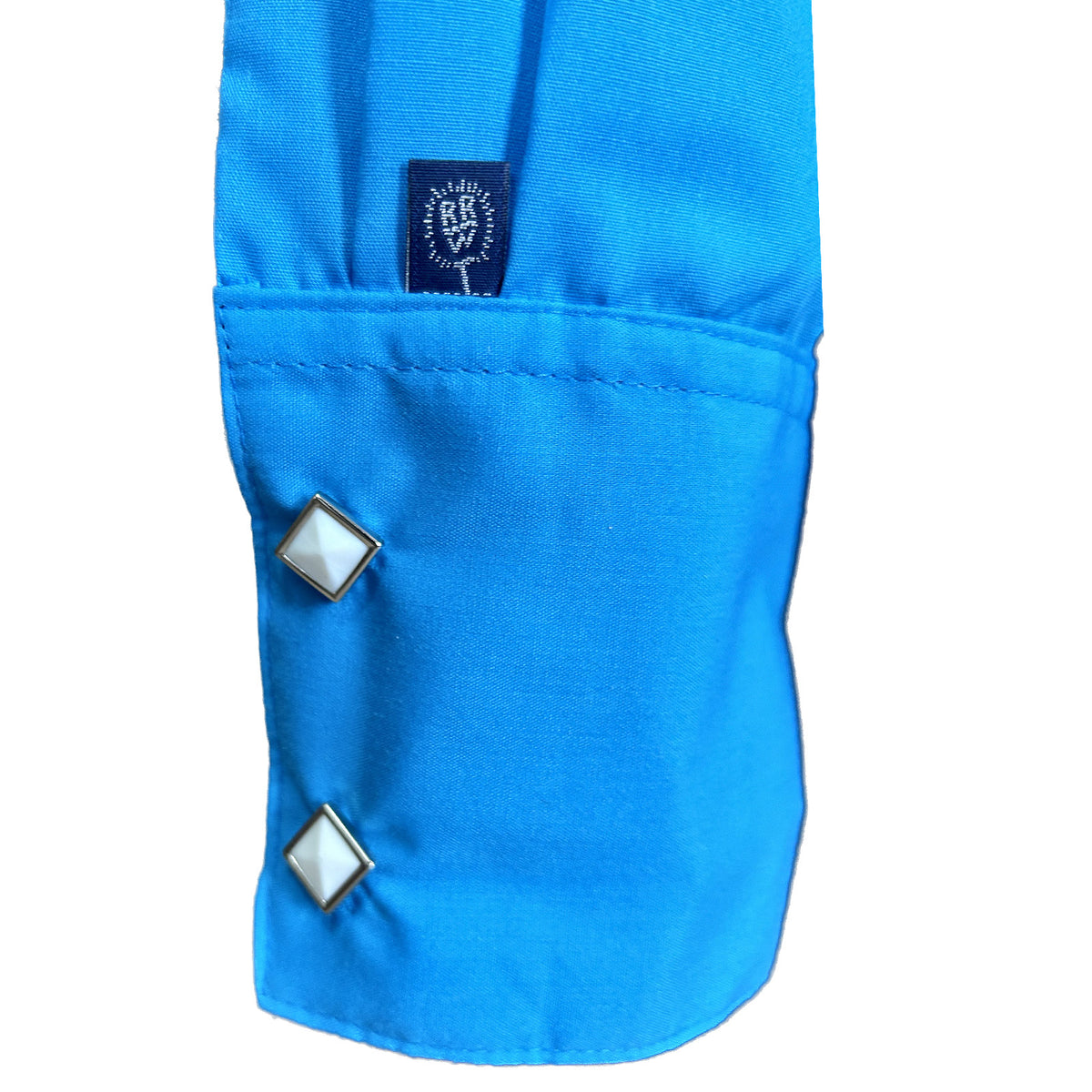 Women's Solid Turquoise Cotton Blend Western Shirt by Rockmount Ranch Wear with snap button shirt and diamond snaps