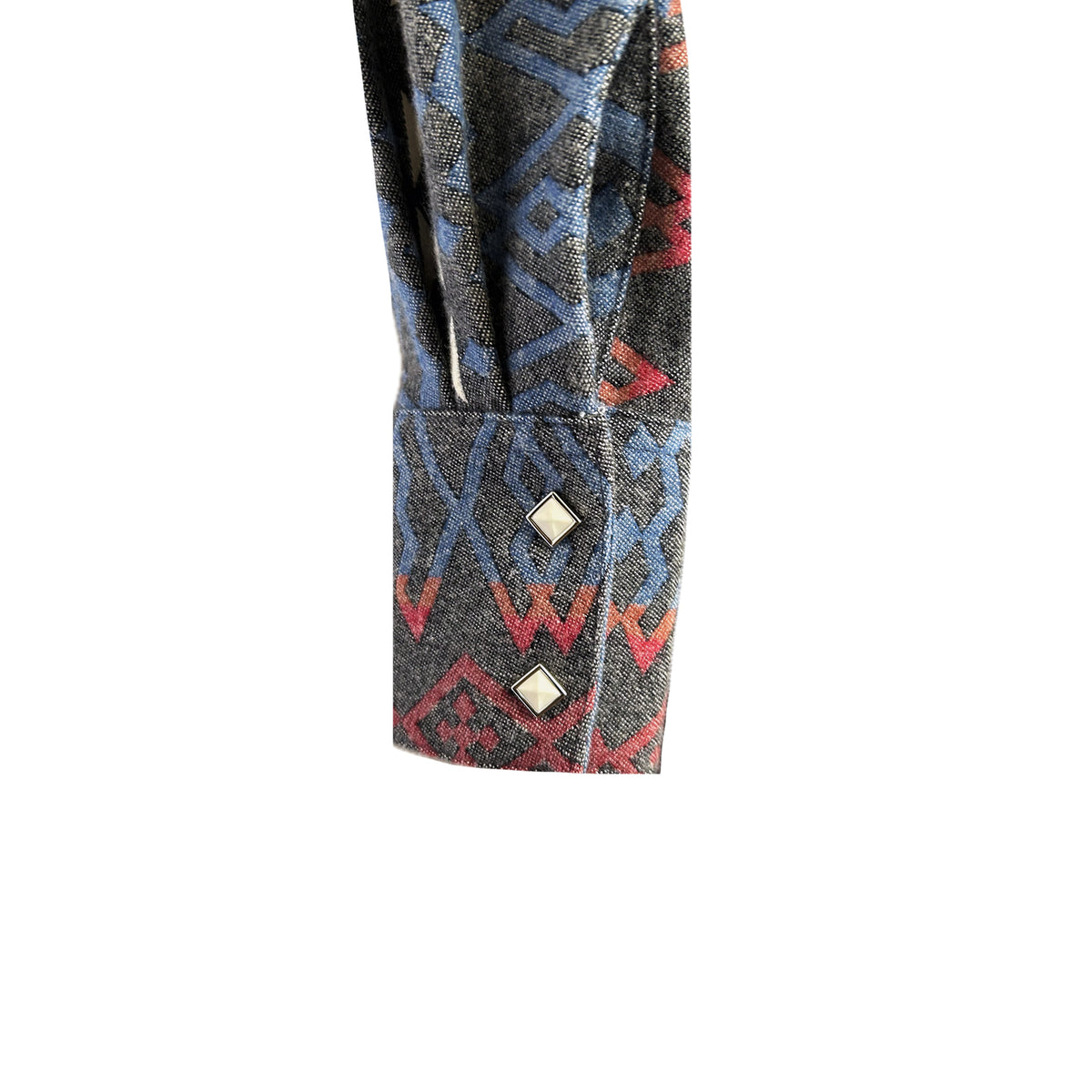 Women's Premium Flannel Jacquard Western Shirt by Rockmount Ranch Wear with diamond snap front in black and red