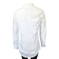 Womens White Eyelet Embroidery Western Shirt by Rockmount Ranch Wear with vintage embroidered floral texture