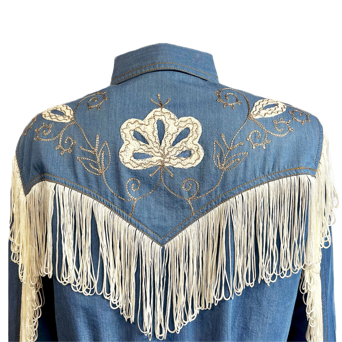 Women's Vintage Fringe Denim Embroidered Western Dress - Rockmount
