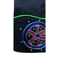 Women's Black Porter Wagoner Embroidered Western Shirt by Rockmount Ranch Wear with hand chenille embroidery and rhinestones
