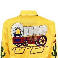 Women's Porter Wagoner Gold Embroidered Western Shirt by Rockmount Ranch Wear with vintage cactus fringe