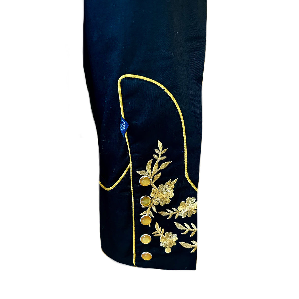 Women's Vintage Black Cascading Floral Embroidered Western Shirt by Rockmount Ranch Wear with floral embroidery