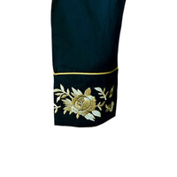 Women's Vintage Black Cascading Floral Embroidered Western Shirt by Rockmount Ranch Wear with floral embroidery