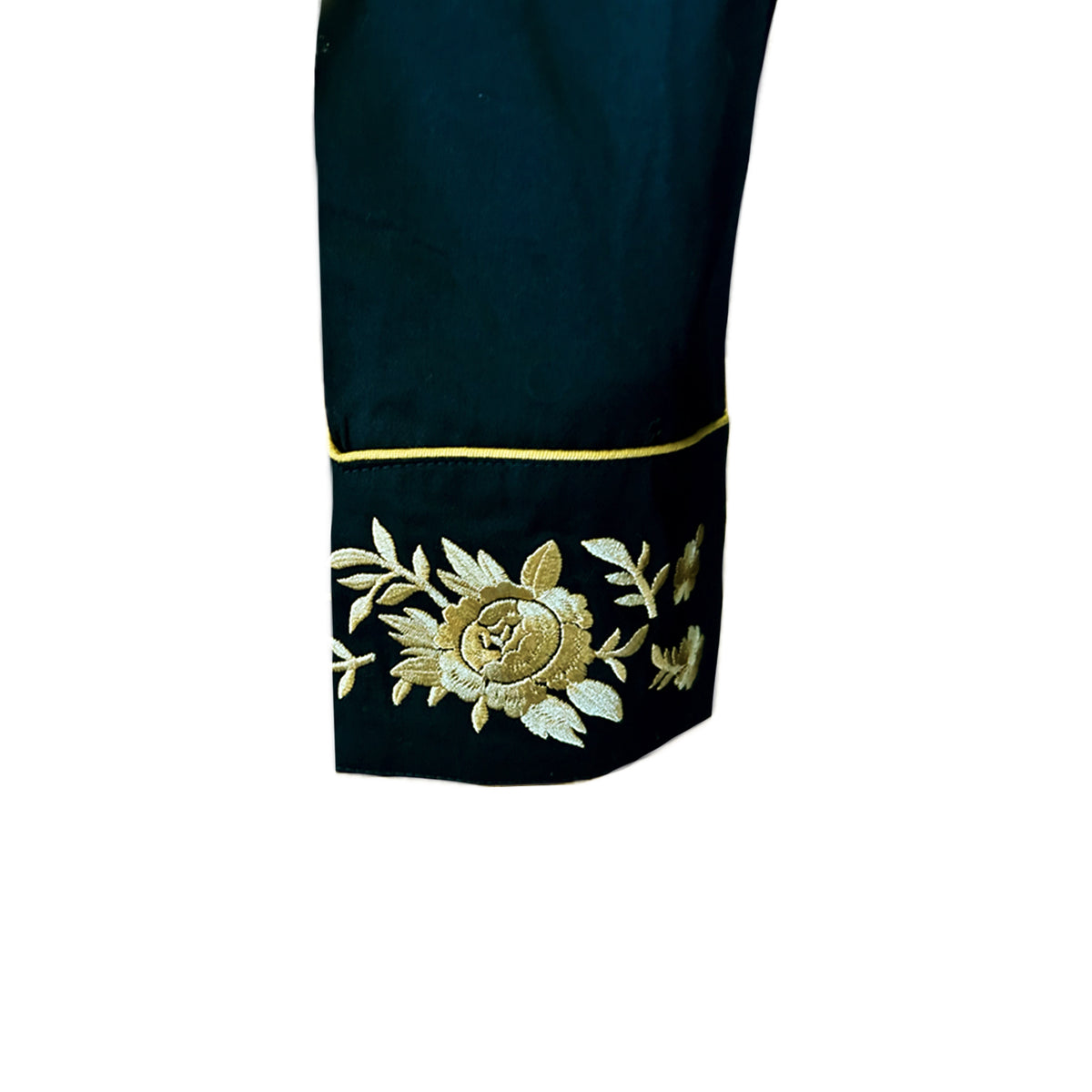 Women's Vintage Black Cascading Floral Embroidered Western Shirt by Rockmount Ranch Wear with floral embroidery