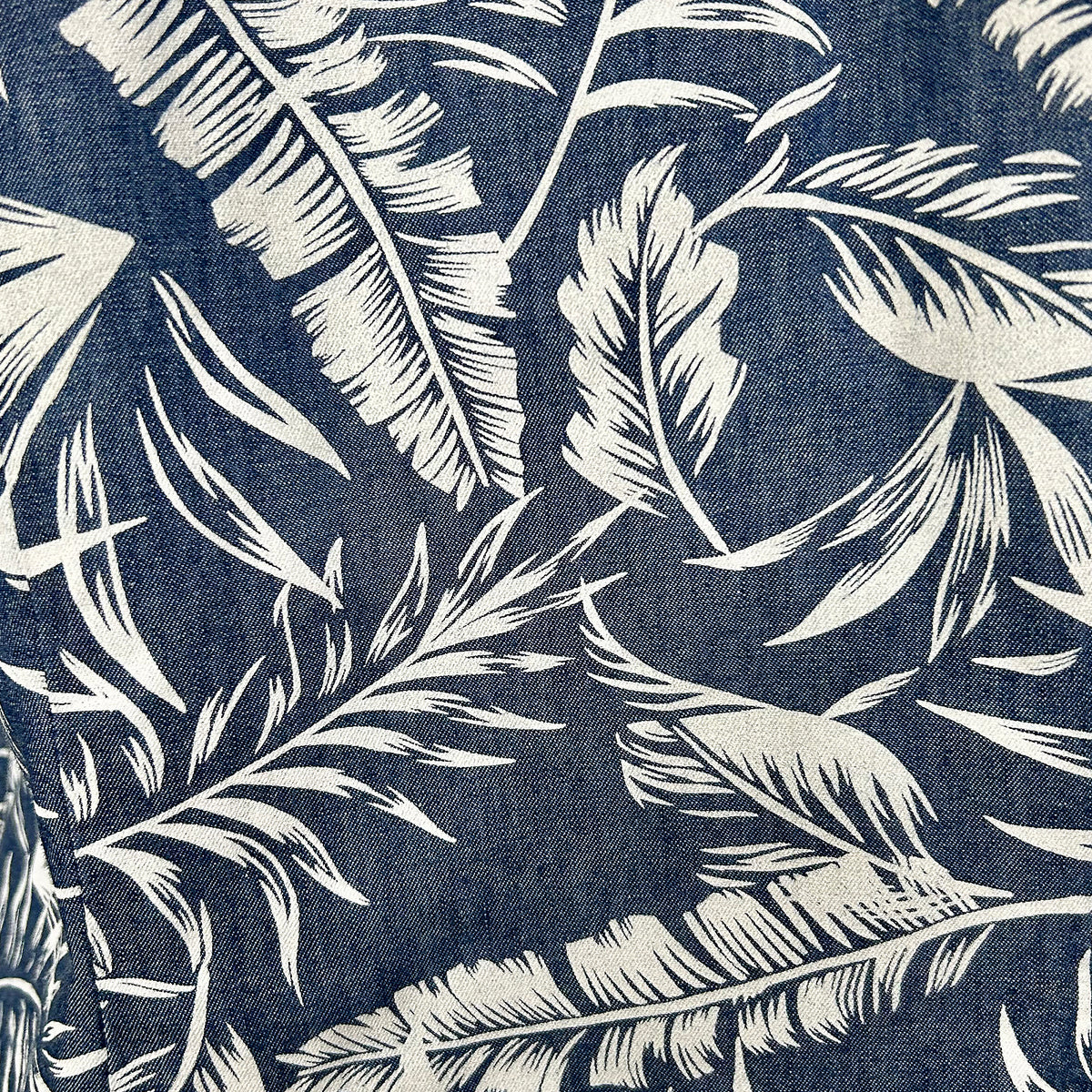 Women's Denim Floral Print Western Shirt by Rockmount Ranch Wear in indigo denim with floral print