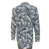 Women's Denim Floral Print Western Shirt by Rockmount Ranch Wear in indigo denim with floral print