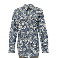 Women's Denim Floral Print Western Shirt by Rockmount Ranch Wear in indigo denim with floral print