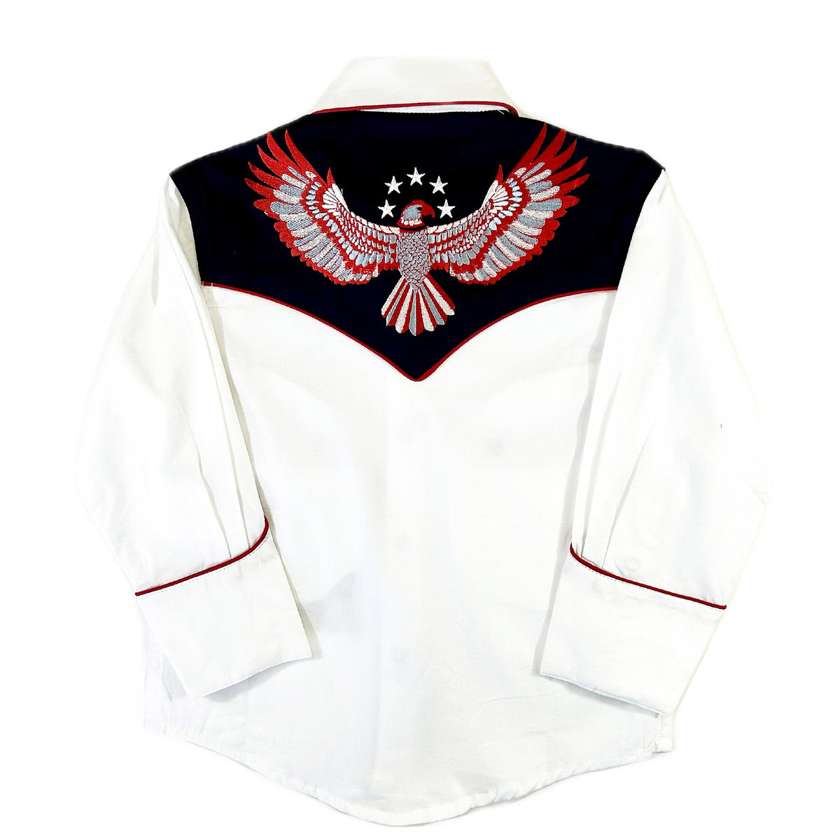 Kid's Vintage USA Flag and Eagle Embroidered Western Shirt by Rockmount Ranch Wear with embroidered flag
