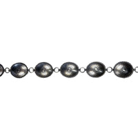 Sunwest Silver Oval Concho Belt by Rockmount Ranch Wear with vintage oval conchos and silver metal detail