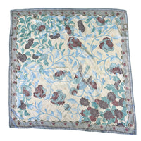 Limited-Edition Floral and Swallow Silk Scarf by Buffalo Bill, Rockmount Ranch Wear, vintage floral silk scarf