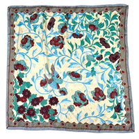 Limited-Edition Floral and Swallow Silk Scarf by Buffalo Bill from Rockmount Ranch Wear, vintage floral print