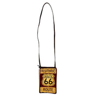 Historic Route 66 Leather Western Purse by Rockmount Ranch Wear, vintage leather handbag purse with shoulder strap
