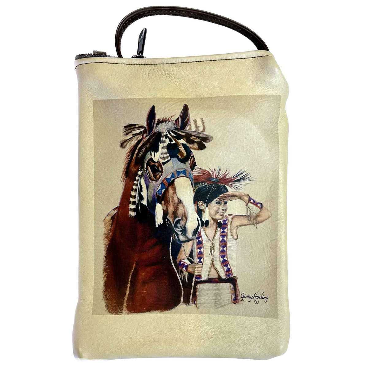 Plateau Pony Prince Leather Western Purse by Rockmount Ranch Wear in vintage cream genuine leather