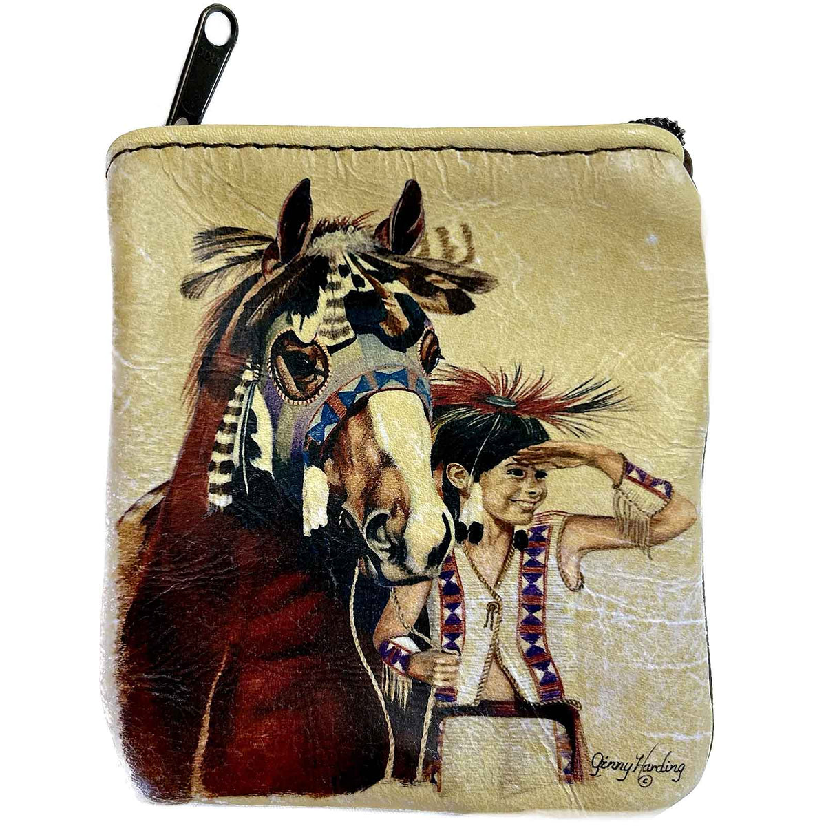 Plateau Pony Prince Leather Western Coin Purse by Rockmount Ranch Wear, vintage illustrated leather coin purse