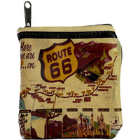 Leather Western Route 66 Coin Purse by Rockmount Ranch Wear vintage leather with buffalo artwork motif